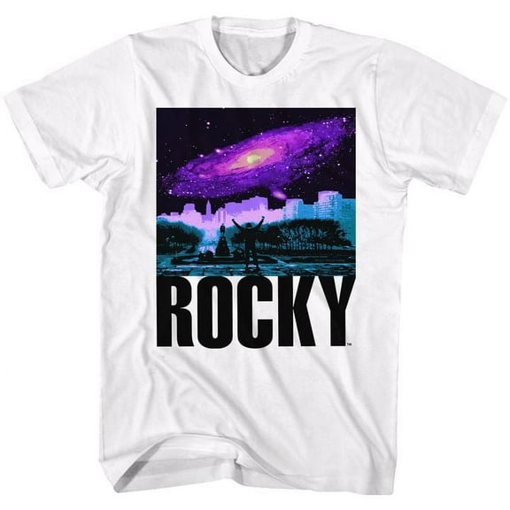 Rocky Galaxy White Adult T-Shirt 4Xl