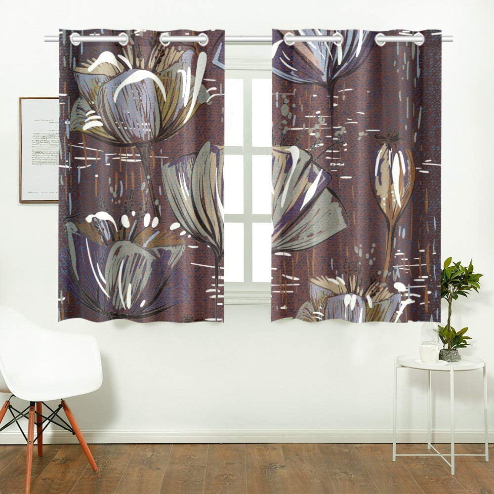 YUSDECOR Colorful Floral Window Curtains Kitchen Curtain ... on {keyword}