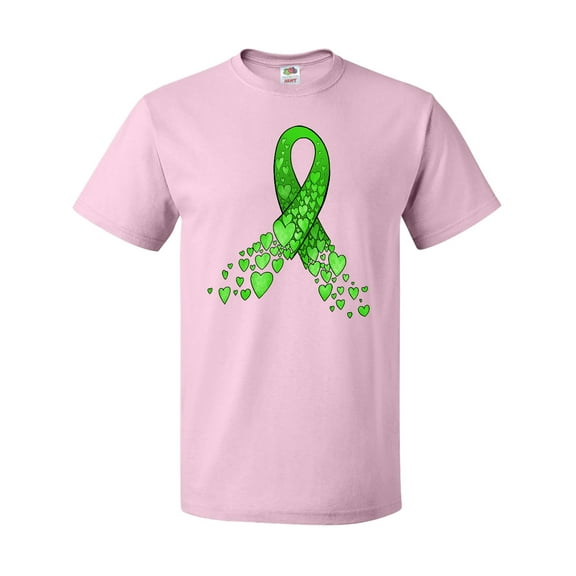 Inktastic Mental Health Awareness Ribbon with Green Hearts T-Shirt
