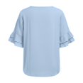 thumbnail image 6 of Gbobgt Women's Blouses Half Sleeve Crew Neck Casual Lightweight Summer Tops for Daily Office And Vacation Outfits Sky Blue M, 6 of 6