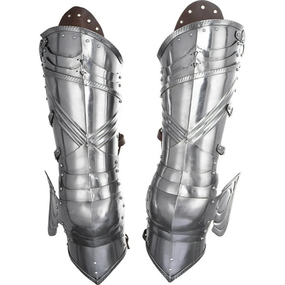 German Steel Leg Armor Medieval Greaves SCA LARP Reenactment