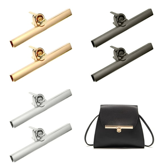 GIRACOA 6 Pieces Metal Bag Clasps, Crochet Bag Lock, DIY Bag Accessories, Rotating Locks Suitable for Wallet, Leather Bags (Silver/Light Gold/Black)