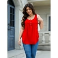 thumbnail image 5 of JYLFC Womens Tank Tops Summer V Neck Sleeveless Pleated Tunic Blouse, Red L, 5 of 7