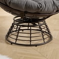 thumbnail image 3 of Papasan Accent Chair, Rattan Wicker Patio Chair with 360°Swivel Frame, 36'' Cushioned Outdoor Reading Chair, Patio Porch Pool Furniture for Living Room Bedroom Reading Room, 3 of 8