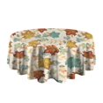 thumbnail image 5 of Autumn Fall Leaves Pattern Round Tablecloth 60" X 60",Wrinkle Wipeable Table Cloth for Kitchen Dining Room Picnic Patio Party, 5 of 6