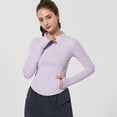 thumbnail image 6 of Womens Plus Size Summer Sun Jacket Ice Skin Coat Workout Jacket Yoga Tight Fit Zip Up Light Purple XL, 6 of 6