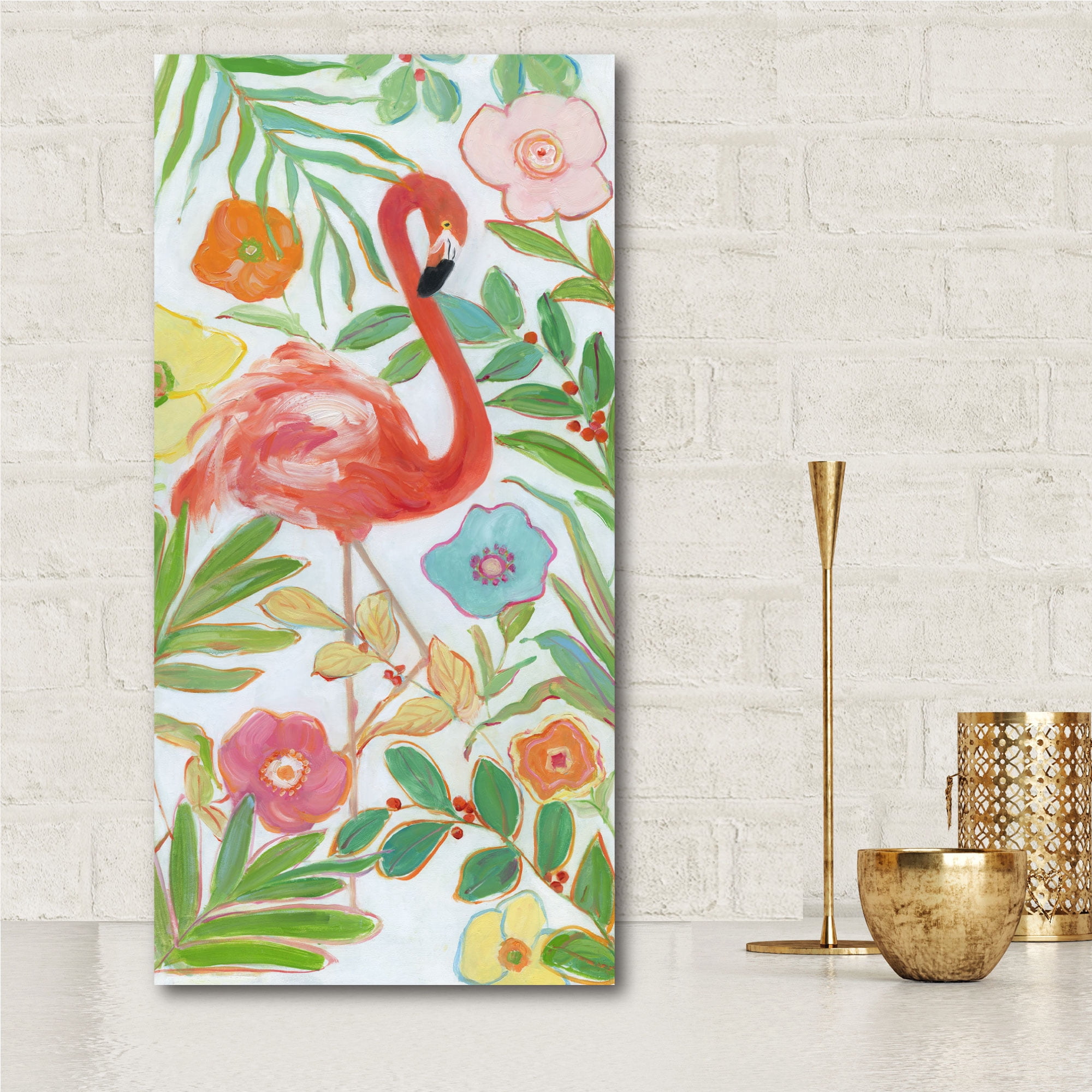 Courtside Market Flamingo Party I Gallery-Wrapped Canvas Wall Art, 12x24