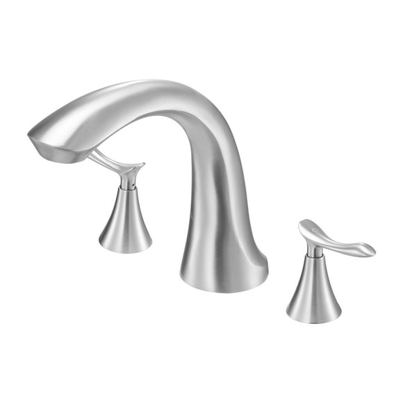 VEVOR Robinet de Baignoire Romaine, Robinet de Baignoire à 3 Trous, Ensemble de Robinets de Baignoire Col de Cygne avec 2 Poignées, Ensemble de Robinets de Baignoire pour Lavage d'Animaux, Bain Adulte, Acier Inoxydable Brossé