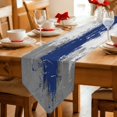 thumbnail image 2 of Navy Blue Cement Gray Table Runner Linen Burlap Table Runner 90 Inches Long Modern Abstract Art Blue Dresser Scarves for Kitchen Island Coffee Dining Room Party Wedding Banquet Holiday Decor 13"x90", 2 of 8