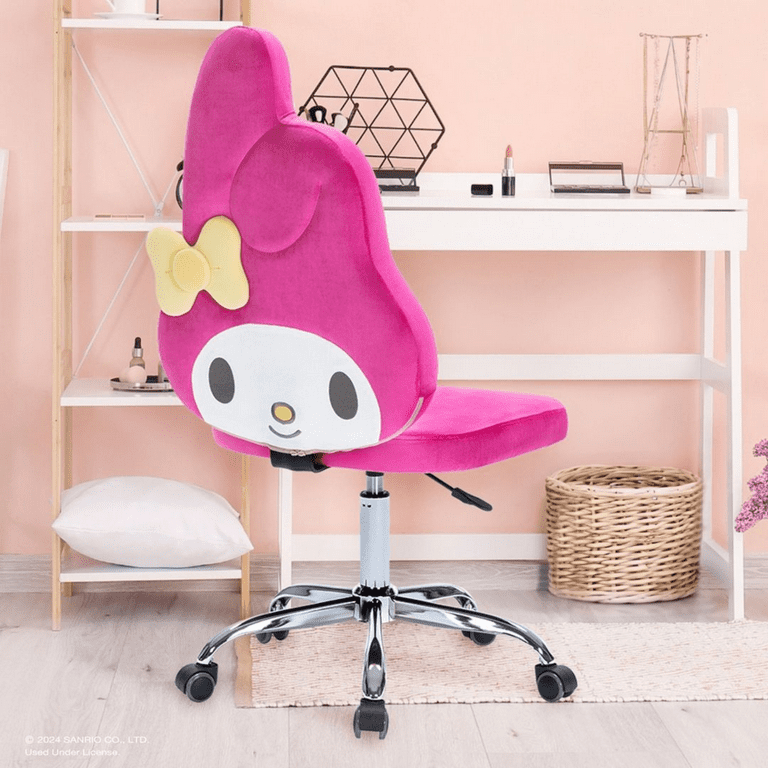 Impressions Vanity My Melody Swivel Vanity Chair Desk Chair with Adjustable Height Magenta