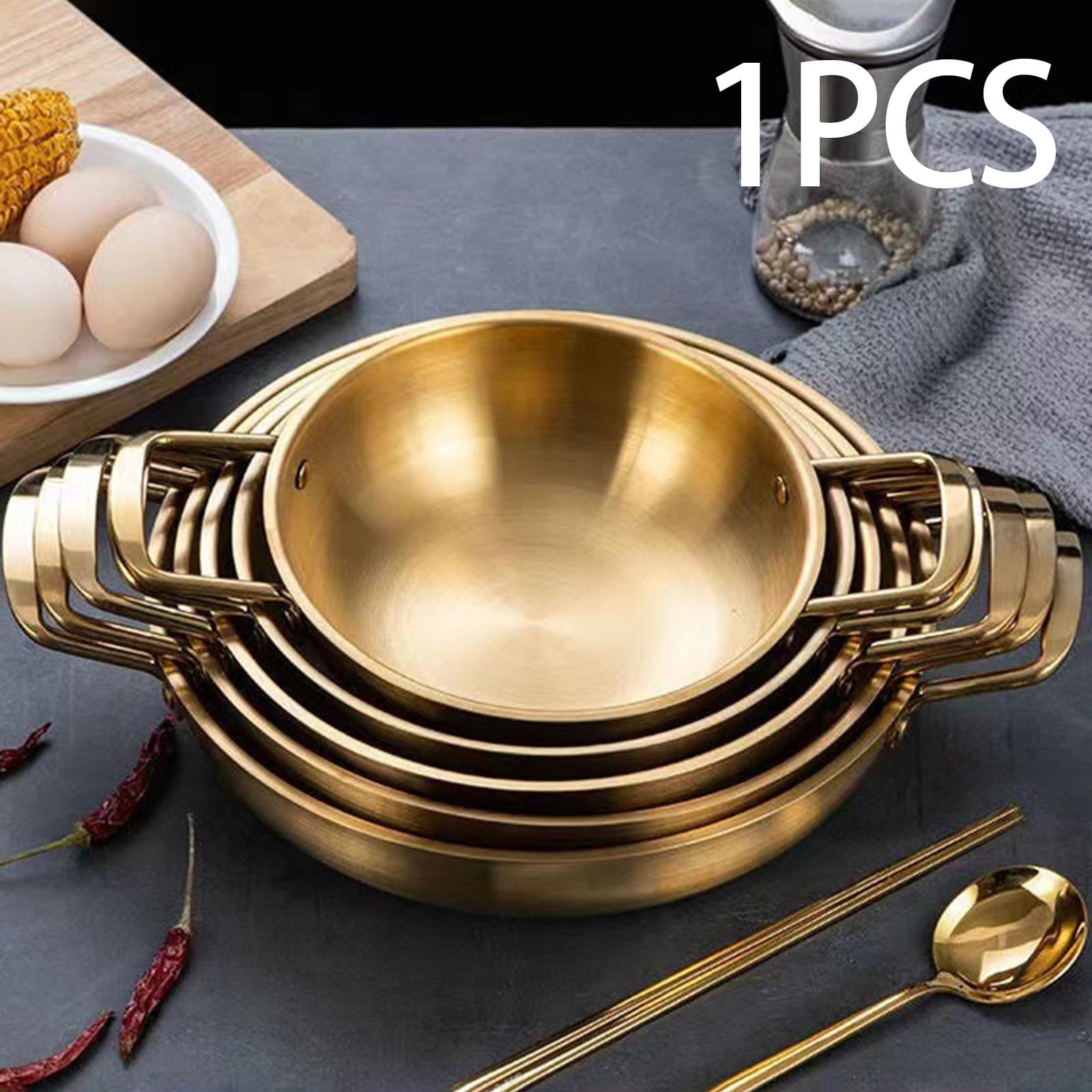 Korean Ramen Pot, Seafood Pot Stockpot Multipurpose, Household Kitchen Cookware Pan Dry Pots, Double Handle Instant Noodle Pot, Kimchi Soup Pot 22cm