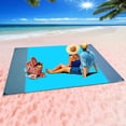 thumbnail image 3 of Beach Blanket Large Sand Free Beach Picnic Blanket Beach Mat Waterproof Outdoor Camping Mat Portable Travel Rug Sand Free Mat Moisture Proof Mat for Camping Beach Picnic, 3 of 8