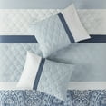 thumbnail image 2 of 8 Pieces Comforter Set, Oversized Quilt Set for All Seasons, 1 Comforter, 2 Shams, 1 Bedskirt, 2 Decorative Pillows, 2 Euro Shams, Blue, 2 of 9