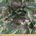 thumbnail image 2 of Ambesonne Vintage Fabric by the Yard, Peony Flowers Retro Pattern, 3 Yards, Warm Taupe and Blue Grey, 2 of 5