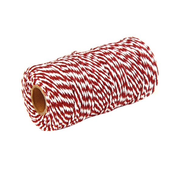 Christmas decor!2mm Twine String Red And White Garden Cotton Rope Bakers Twine Packing Cord For Gift Wrapping And DIY Crafts(328 Feet)
