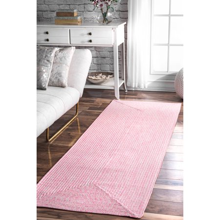 2&#39;6&#34;x8&#39; Runner Wynn Braided Indoor/Outdoor Area Rug Pink - nuLOOM