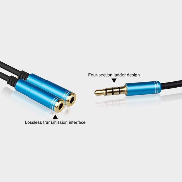 Câble Répartiteur Audio 3.5mm Mâle vers 2 Ports Femelle avec Micro Extension aux Adaptateur