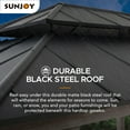 thumbnail image 6 of Sunjoy 12x16 ft. Wood Gazebo, Outdoor Patio Steel Hardtop Gazebo, Cedar Framed Wooden Gazebo with 2-tier Metal Roof, Suitable for Patios, Lawn, and Backyard, Matte Black, 6 of 13