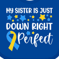 thumbnail image 4 of Inktastic My Sister is Just Down Right Perfect Down Syndrome Awareness Ribbon Boys or Girls Baby Bib, 4 of 4