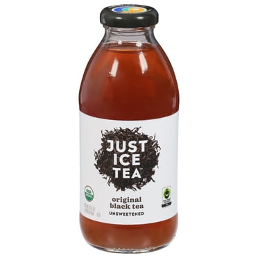 Just Ice Tea Organic Iced Tea, 16 Fl Oz Glass Bottles (Original Black Tea, Pack of 12)