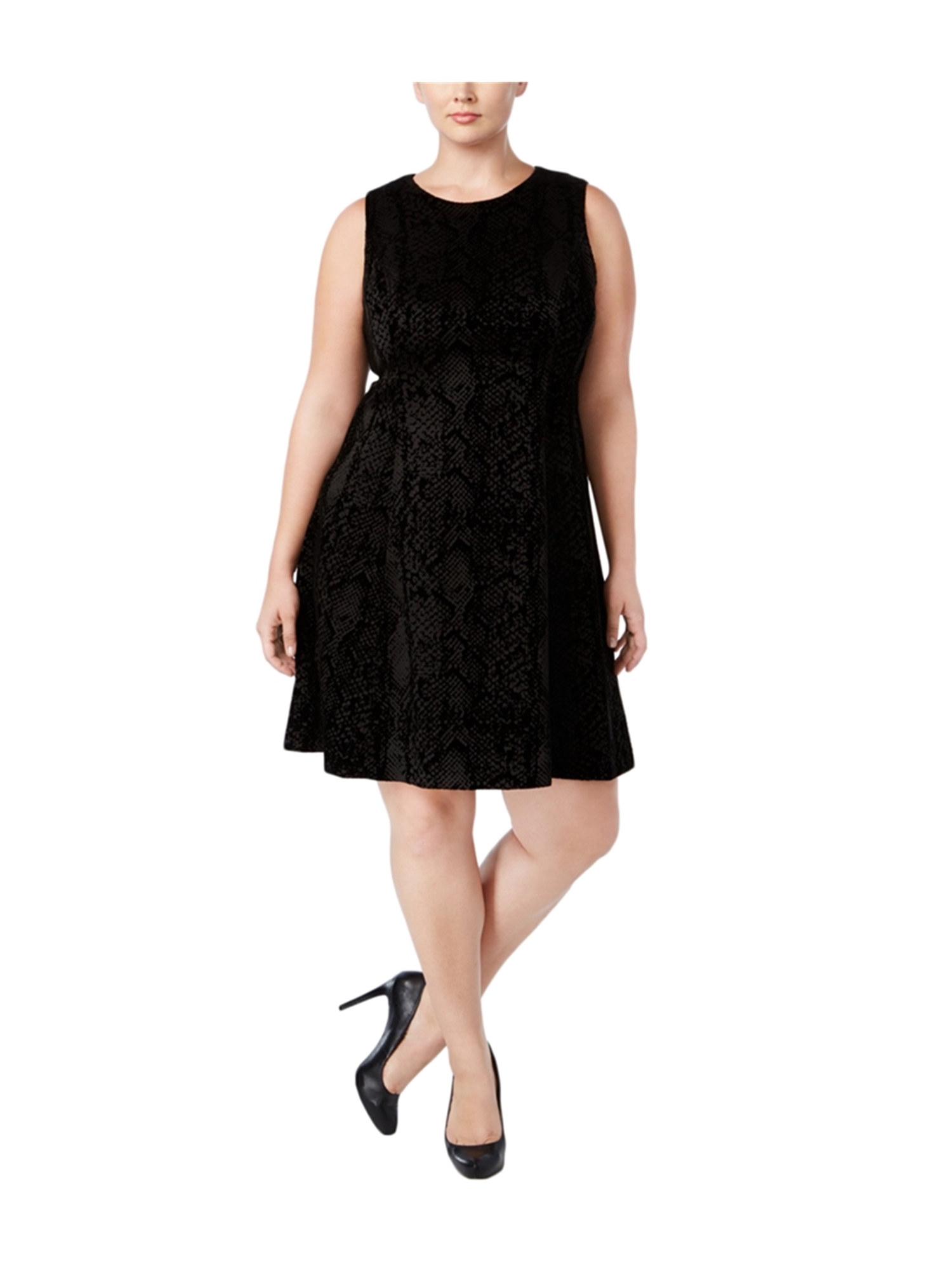 scuba fit and flare dress plus size