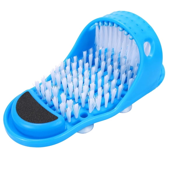Kissbuty Limpiador de pies mágicos, limpiador de pies simple, ducha de pies, spa, cepillo de limpieza fácil para pies, exfoliante, masajeador de pies, zapatilla para adultos unisex, 1 unidad (azul)