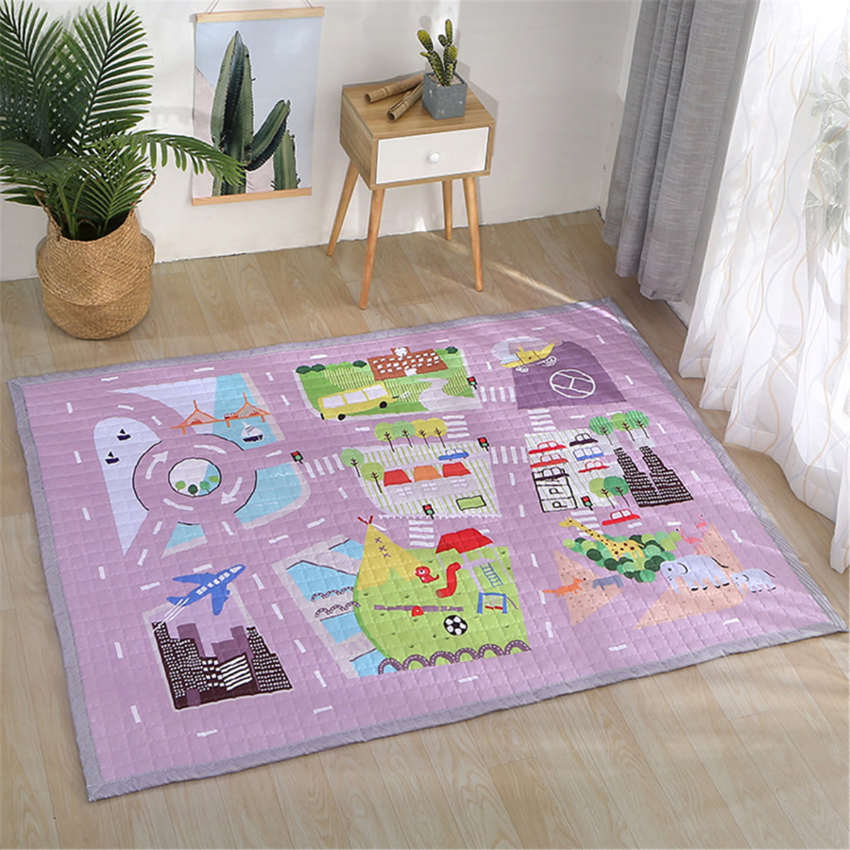 57x77 inches Large Baby Crawling Mat Anti-Slip Area Rugs Play Mat Game