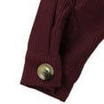 thumbnail image 6 of Fiaer Plus Size Casual Cropped Jackets Women Corduroy Button down Shirt Fashion Comfort Trendy Lapel Collared Tops Wine XXL, 6 of 7
