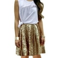 thumbnail image 3 of Landzoo Women's Fashion High Waist Pleated Solid Color Short Skirt Loose Sequin Skirt Cozy Distinctive Women's Skirt, 3 of 5