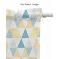 thumbnail image 5 of Teal Yellow Geometric Linen Curtain Valance for Bedroom/Bathroom/Kitchen/Office/Living/Dining Room Window,Modern Triangle Abstract Art Rod Pocket Topper Decorative Cafe Drapes Panel 42"x12", 5 of 6