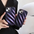 thumbnail image 5 of Cute Curly Wave Case for iPhone 13/iPhone 14 6.1 inches, Water Ripple Pattern Phone Case Slim Shockproof Satin Glossy Cover for Girls Boys Silicone 3D Non-Slip Case -Laser Purple, 5 of 10
