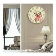 thumbnail image 3 of 14" Vintage French Wall Clock Beautiful Rose Floral Pattern Wall Clock Roman Numerals Battery Operated Wooden Quartz Wall Clock (1), 3 of 5