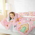 thumbnail image 5 of Feelyou Girly Pink Christmas Bedding Comforter Set for Kids, Cute Gingerbread Man Twin Comforter Sets, Winter Snowflake Reversible Bedding Set, Lightweight Room Decor, 2-Piece, 5 of 9