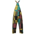 thumbnail image 4 of Conairie Womens Bib Overalls Womens Color Block Beach Vacation Trendy Jumpsuits Summer Baggy Pants With Pockets Green M, 4 of 5