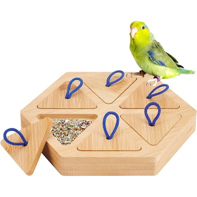 Comedero de madera para pájaros, comedero de plataforma de madera, comedero exterior de madera maciza para loros, perchas para pájaros, soporte para comedero