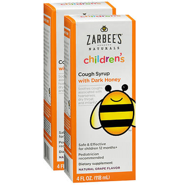 Zarbee's Naturals Children's Cough Syrup with Dark Honey, Grape 4 fl