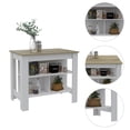 thumbnail image 5 of Nmkwnr Kitchen Island Table with 3 Open Shelves, White, 5 of 5