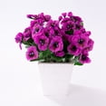 thumbnail image 1 of Fleurs Artificielles Tige d'Orchidée Toucher Réel, 4 Pcs, Violet, 1 of 6