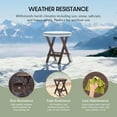 thumbnail image 4 of SSyao HDPE Outdoor Folding Dining Table, 24.5 Inch Round Portable Patio Table, All-Weather Bistro Table for Garden, Balcony, Deck, Porch, or Backyard, Dark Brown, 4 of 10