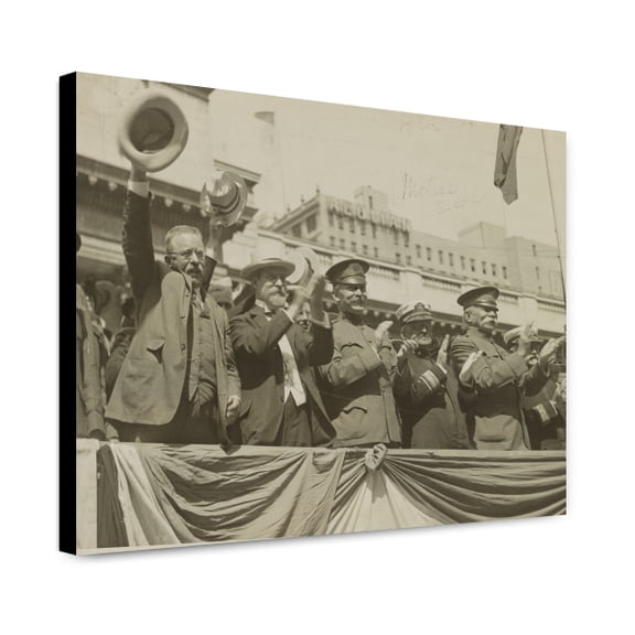 Canvas Print: Roosevelt Waving Hat, 1917