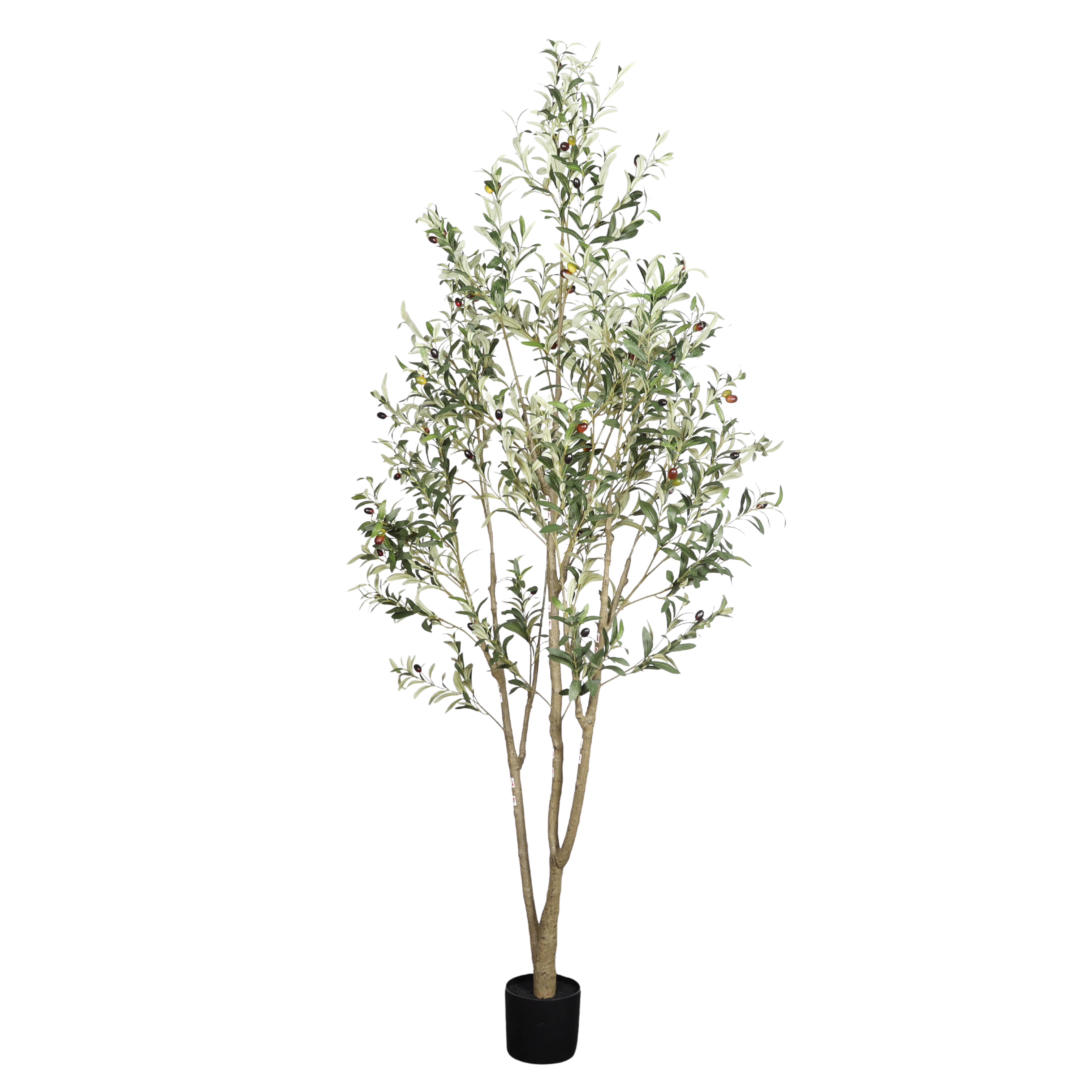 7ft Artificial Olive Plants with Realistic Leaves and Natural Trunk,Faux Olive Tree in Black Plastic Pot for Office Home