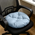 thumbnail image 1 of Cojín de silla de lino 40x40 cm con base antideslizante, almohadilla lavable acolchada para asiento de comedor, cocina, oficina, interior y exterior, gris, amarillo, verde, azul, 1 of 6