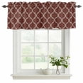 thumbnail image 2 of 2 Panels Brown Moroccan Valance for Windows, Morocco Abstract Quatrefoil Geometric Light Filtering Kitchen Curtains, Rod Pocket Window Treatment Curtain Valances for Living Room Bedroom, 42"x12", 2 of 9