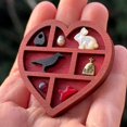 thumbnail image 1 of Mini Wooden Display Shelf for Collectibles \u2013 Rustic Shadow Box Display Case with Multiple Compartments, Miniature Trinket Shelf for Mini Crystals Figures, Small Trinkets (F), 1 of 6