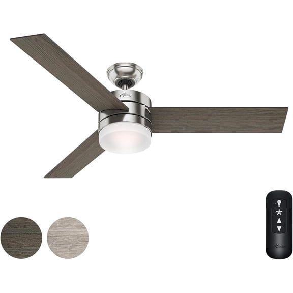Restored Hunter Fan CC59161-HUN-R-12 54 Inch Contemporary Ceiling Fan with Remote Control, Brushed Nickel (Refurbished)