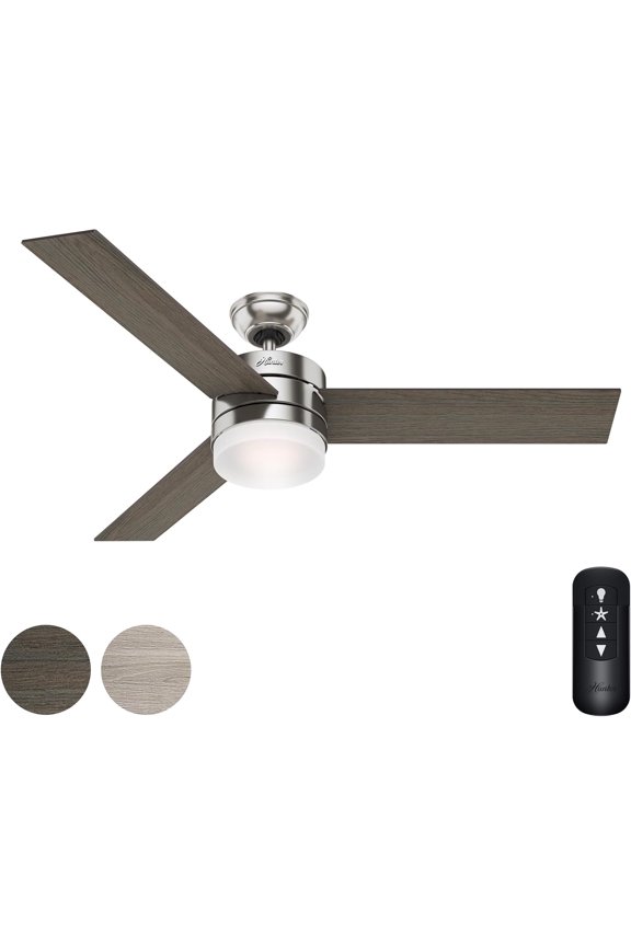 Restored Hunter Fan CC59161-HUN-R-12 54 Inch Contemporary Ceiling Fan with Remote Control, Brushed Nickel (Refurbished)