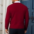 thumbnail image 4 of Men's V Neck Knit Sweater Long Sleeve Pullover Casual Lightweight Sweater, 4 of 8