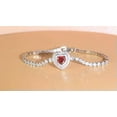 thumbnail image 3 of Silver Plated Red CZ Micro Pave Love Heart Bracelet Cubic Zircon Fashion Jewelry, 3 of 9