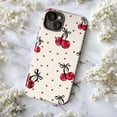 thumbnail image 5 of Cute Cherry Heart Phone Case, Girly Aesthetic Fruit Design iPhone Cover with Bow Pattern for iPhone 17 16 15 14 13 12 11 Pro Plus Mini, 5 of 6