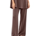 thumbnail image 5 of Costeam Womens Solid Two Piece Co Ord Set Flutter Short Sleeve Tunic Top Wide Leg Long Pants Dual Side Pockets Soft Knit Loose Fit Casual Loungewear Outfit, 5 of 5